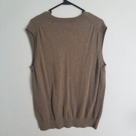 Gap Argyle Brown Orange Cotton Sweater Vest Retro V Neck Size Large - Picture 4 of 7